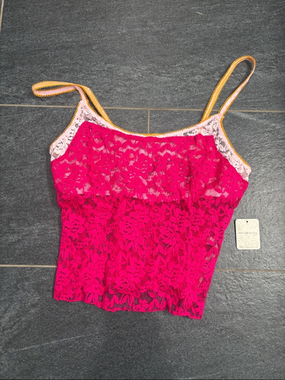 FP intimately Lace Cami with Contrast Trim 🧡🩷